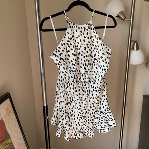 Halter Neck Black and White Romper